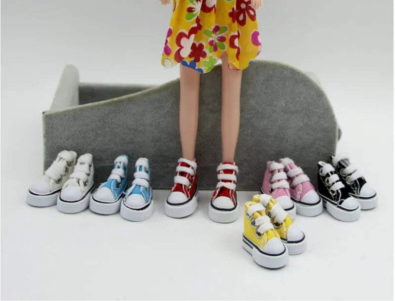 2pcs=1pair Cute Mini Doll Shoes Denim Canvas Shoes For Doll For Toy For Sharon Doll Boots Dolls Sneakers Accessories