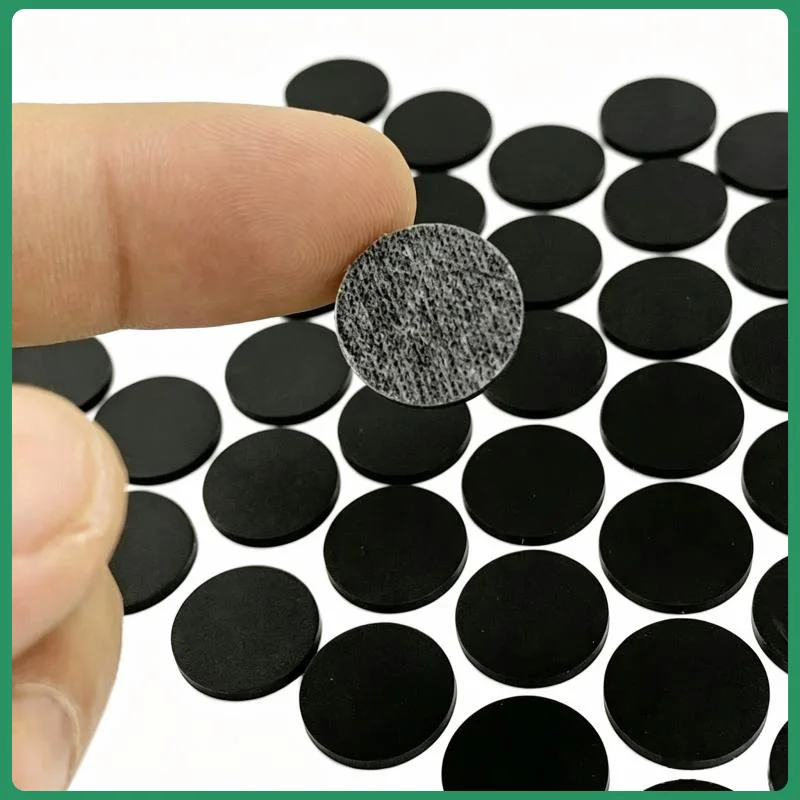 KAICO Dia 5mm-30mm Self-Adhesive Black Solid Silicone Gasket Seals - Round Non-Slip Pads, Single Sided Adhesive Flat Washer