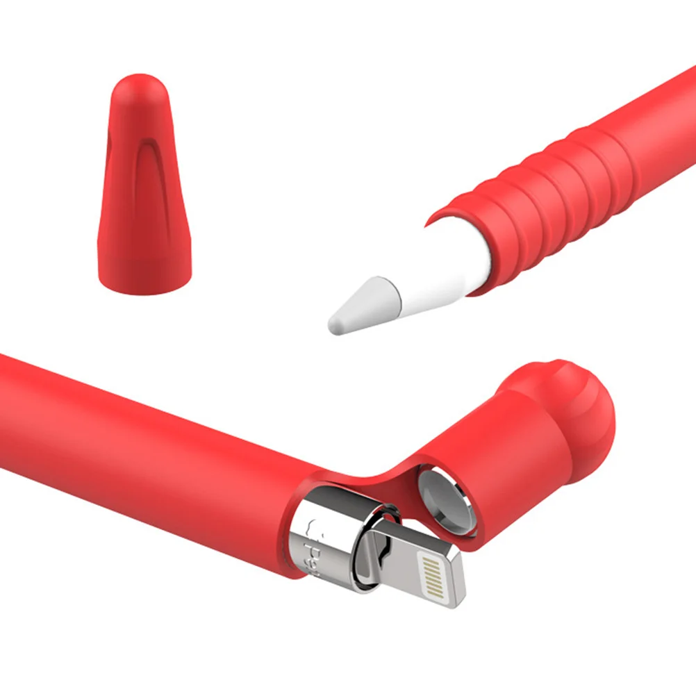 

Silicone Pencil Sleeve Red Protective Cover For Pencil Shockproof Anti Scratch Water Resistant Durable Touch Screen