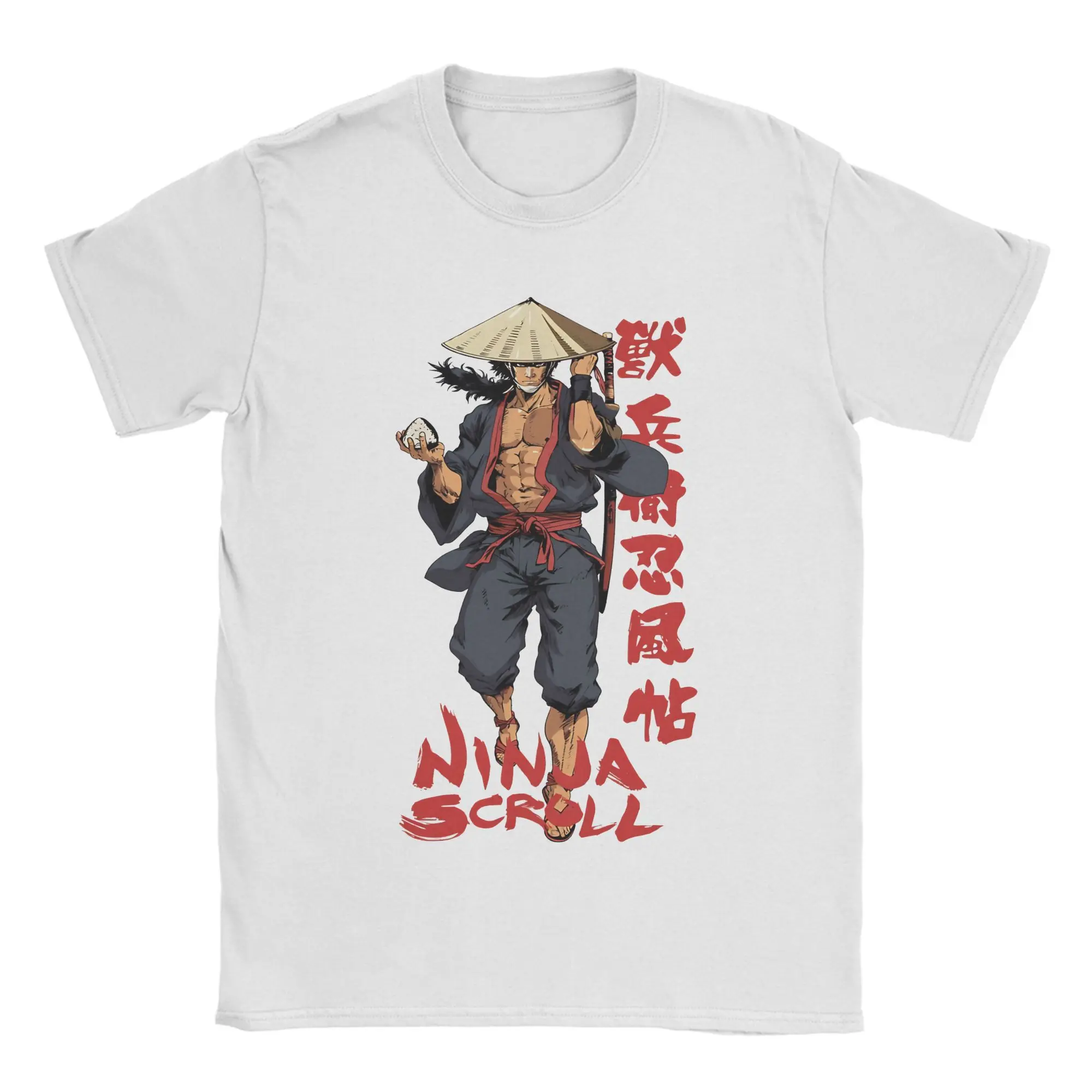 Jubei Kibagami Ninja Scroll T Shirts for Men Pure Cotton Humor T