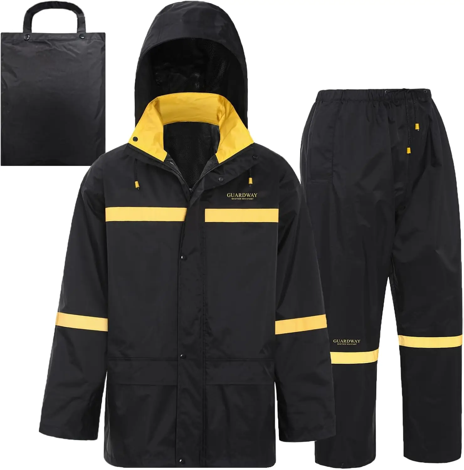 

Men's Waterproof Rain Suits with Hooded Jacket & Pants, Breathable Outdoor Gear for Work and Activities