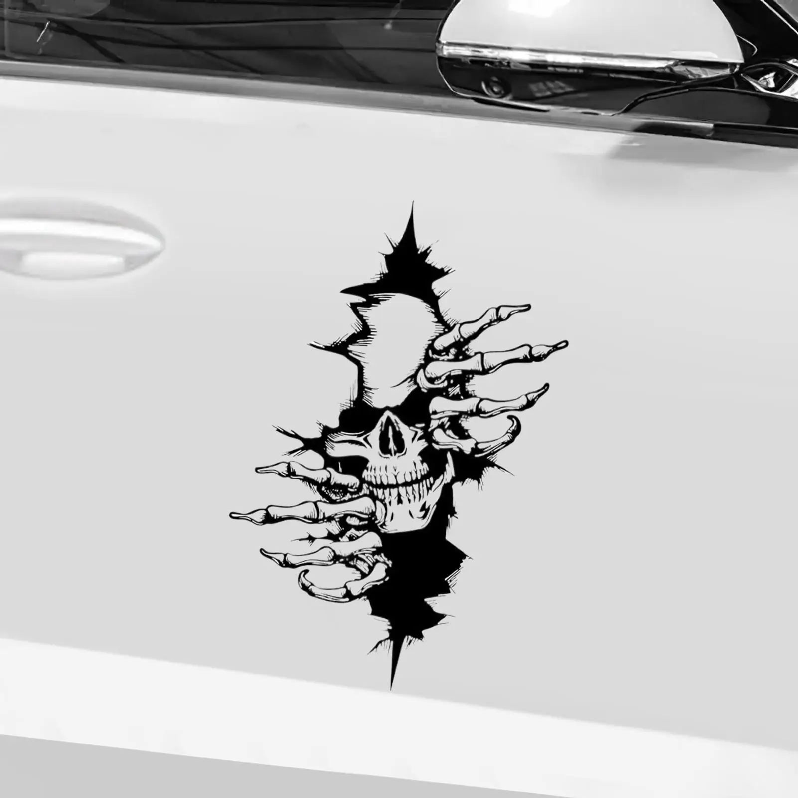 Horror-Charaktere Skull Force Open aus der Cracked Series, Aufkleber für Auto-Styling, Auto-Fenster, Karosserie, Halloween-Aufkleber, Dekoration