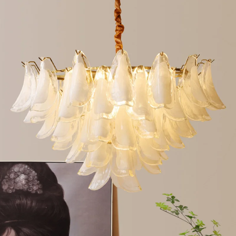 

Living room main light 2025 new simple modern atmosphere high-end light luxury household double eyelid ceiling hall chandelier