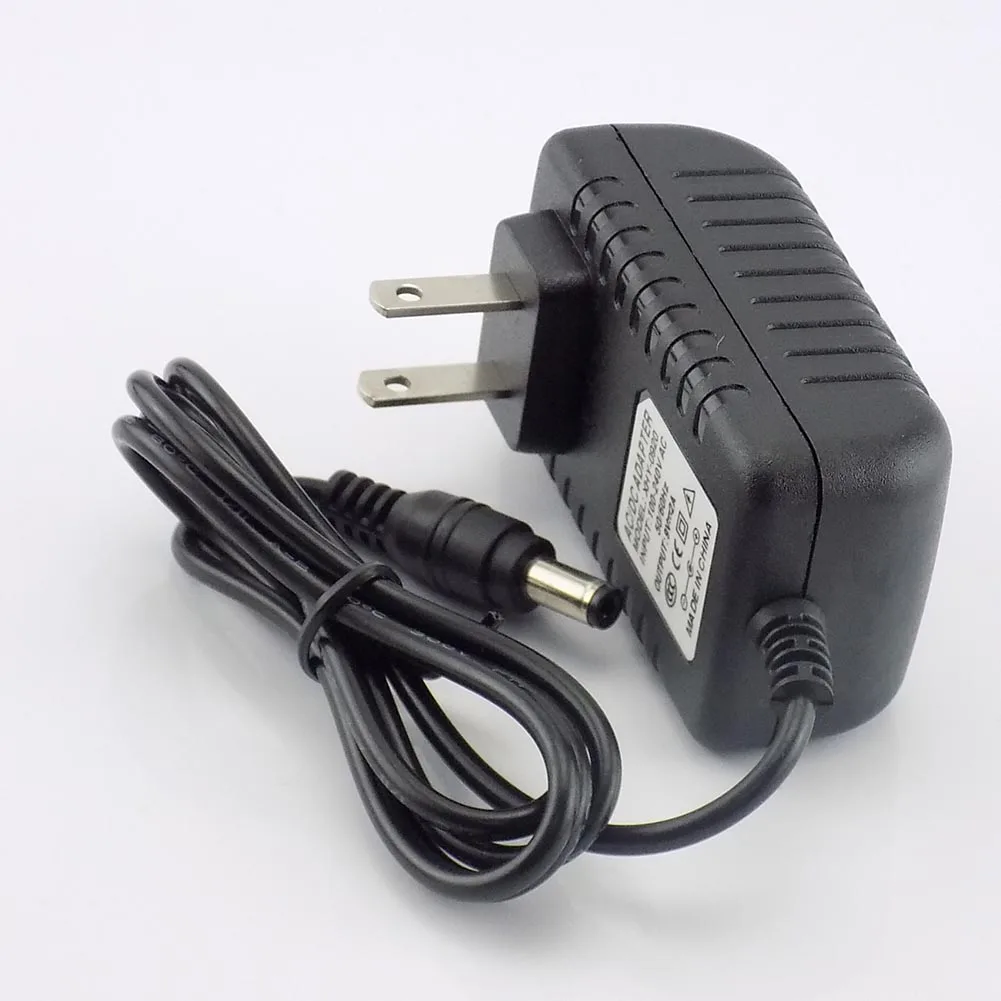 Adaptateur d'alimentation AC à DC, alimentation de pipeline 9V, 5.5mm x 2.5mm, convertisseur de prise US et EU, chargeur 2000mA, bande lumineuse LED, caméra CCTV 100V-240V L19