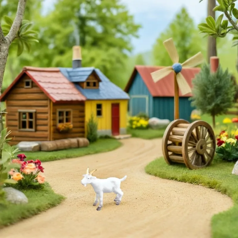 6pcs Mini Plastic White Goat Animals Figurines Simulated Small Lambs Action Models Sheep Figures for Fairy Garden Miniatures