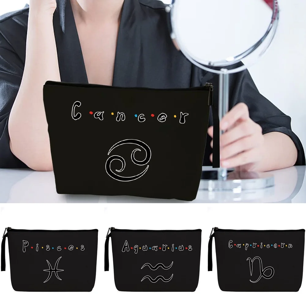 

Ladies Makeup Bag Multifunctional Outdoor Travel Cosmetics HandBags Fashion Zipper Wash Beauty Pouch Constellation Print