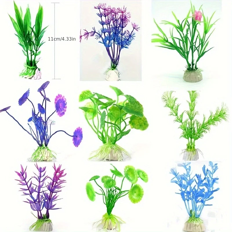 Artificial Underwater Plastic Plants Aquarium Fish Tank Aquatic Fake Shrub Green Water Grass Viewing Simulation Decoration