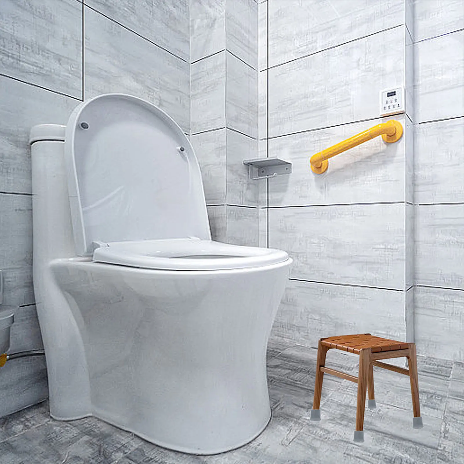 

4pcs Shower Chair Rubber Feet Replacement Non Slip Bath Stool Foot Mats Grey Leg Protective Pads For Walking Canes