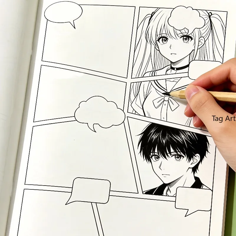 A Blank Manga Storybook, Original Hand Drawn Manga Story Creation Book, Anime Drawing Exercise Book, Suit For Artistic Creation