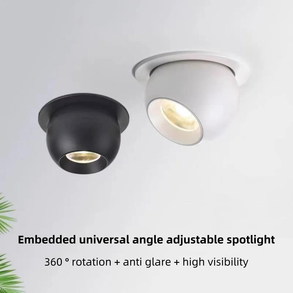 Embedded LED universal spotlight with 75mm LED dimming ceiling light for room decoration lighting