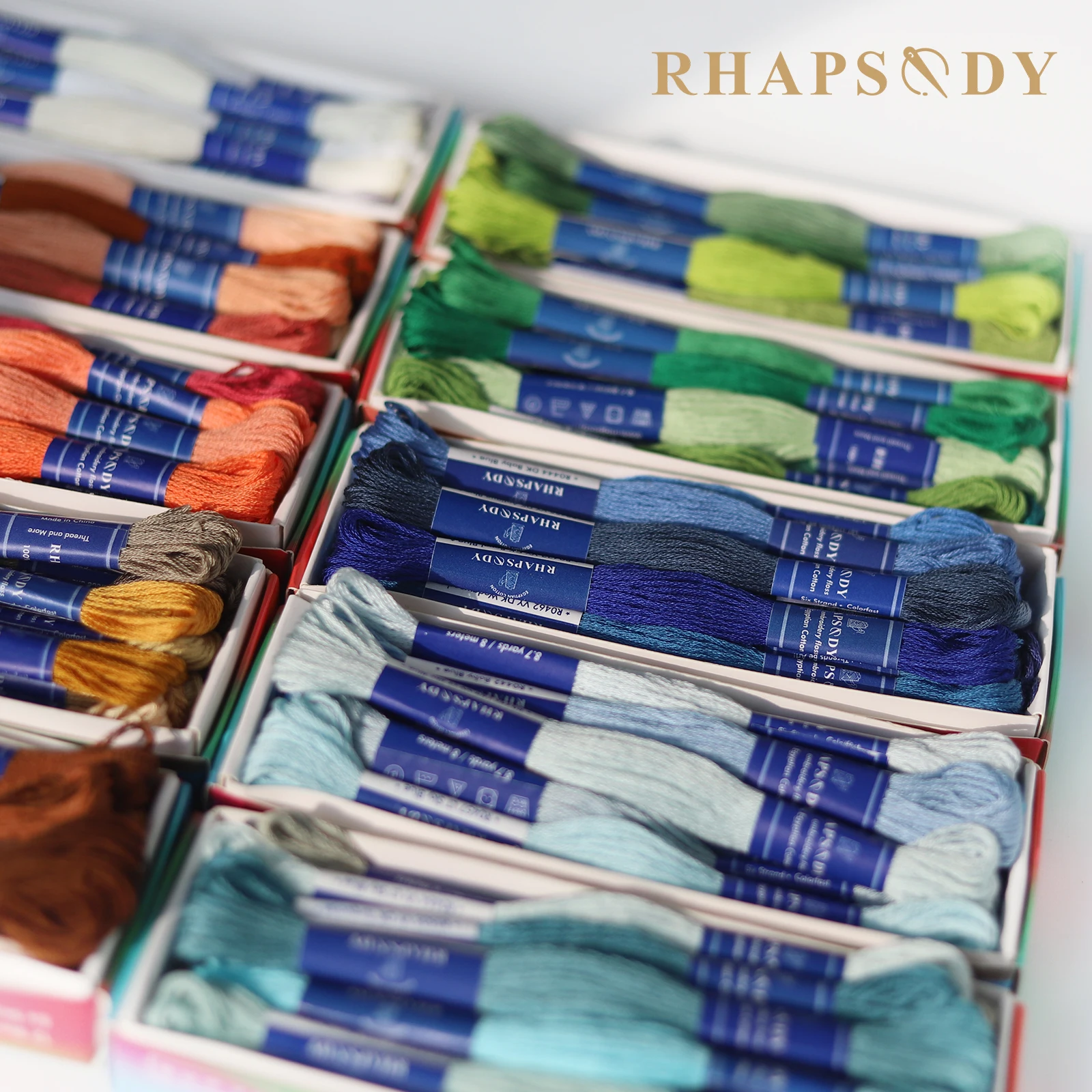 Rhapsodie dmc Qualität ägyptische Baumwolle Stickerei Zahnseide 6 Strang doppelt mercer isierten Kreuz stich faden 12 Farben Set 8 Meter Strang – Detail 39