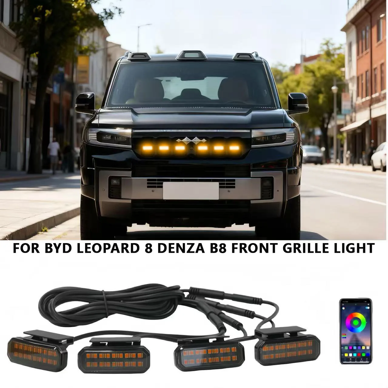 

18LED Front Grille Light For BYD Leopard 8 Denza B8 Car Daytime Running Light Wheel Eyebrow Lamp For Pickup Offroad 12V