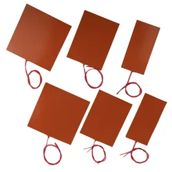 1Pc Electric Silicone Heating Pad 12/24V 0.4 W/cm² Heating Plate Heater Pad Mat Flexible Heat Coil For Equipment Accessories