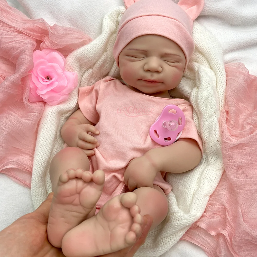 Boneca bebê reborn de silicone, de alta qualidade, 20 polegadas, menina/menino, ponderada, pintada à mão, boneca recém-nascida para cuidados e boneca terapêutica