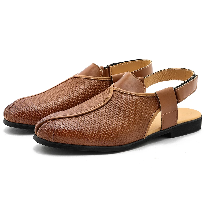 Luxury Brand Men Sandals British Style High Quality Hollow Out Leather Casual Shoes Summer Breathable Walk Shoes Mocassin Hombre