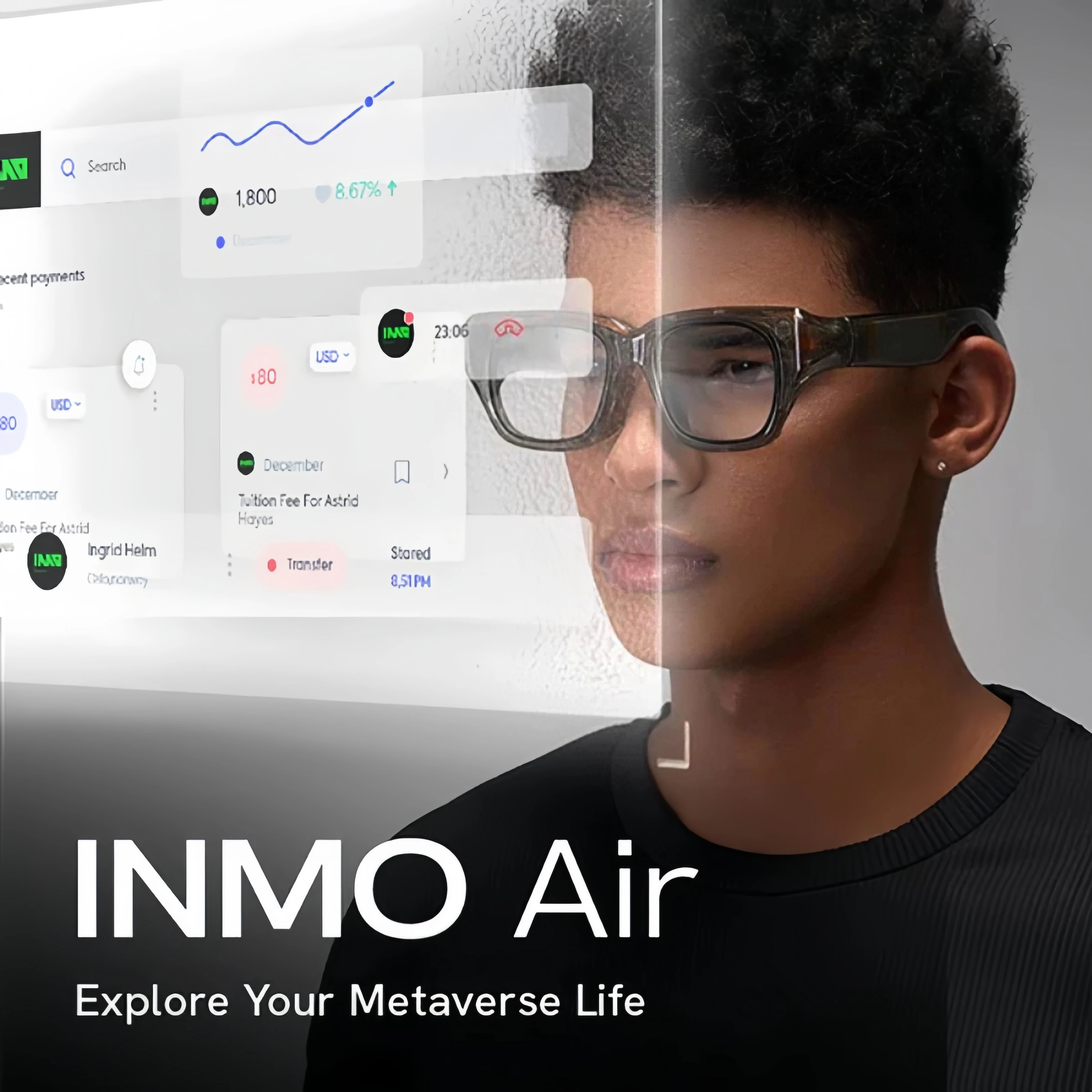 INMO AIR 76g World's Lightest Fashion-forward Smart AR-Brille
