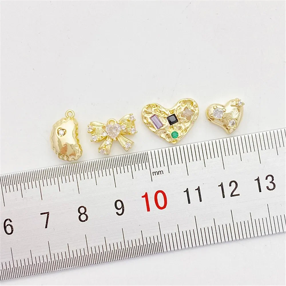 14K金メッキのピーラブボウチャームペンダントDIYジュエリー用品ビーズ、ネックレス、ブレスレット、クラフトアクセサリー用