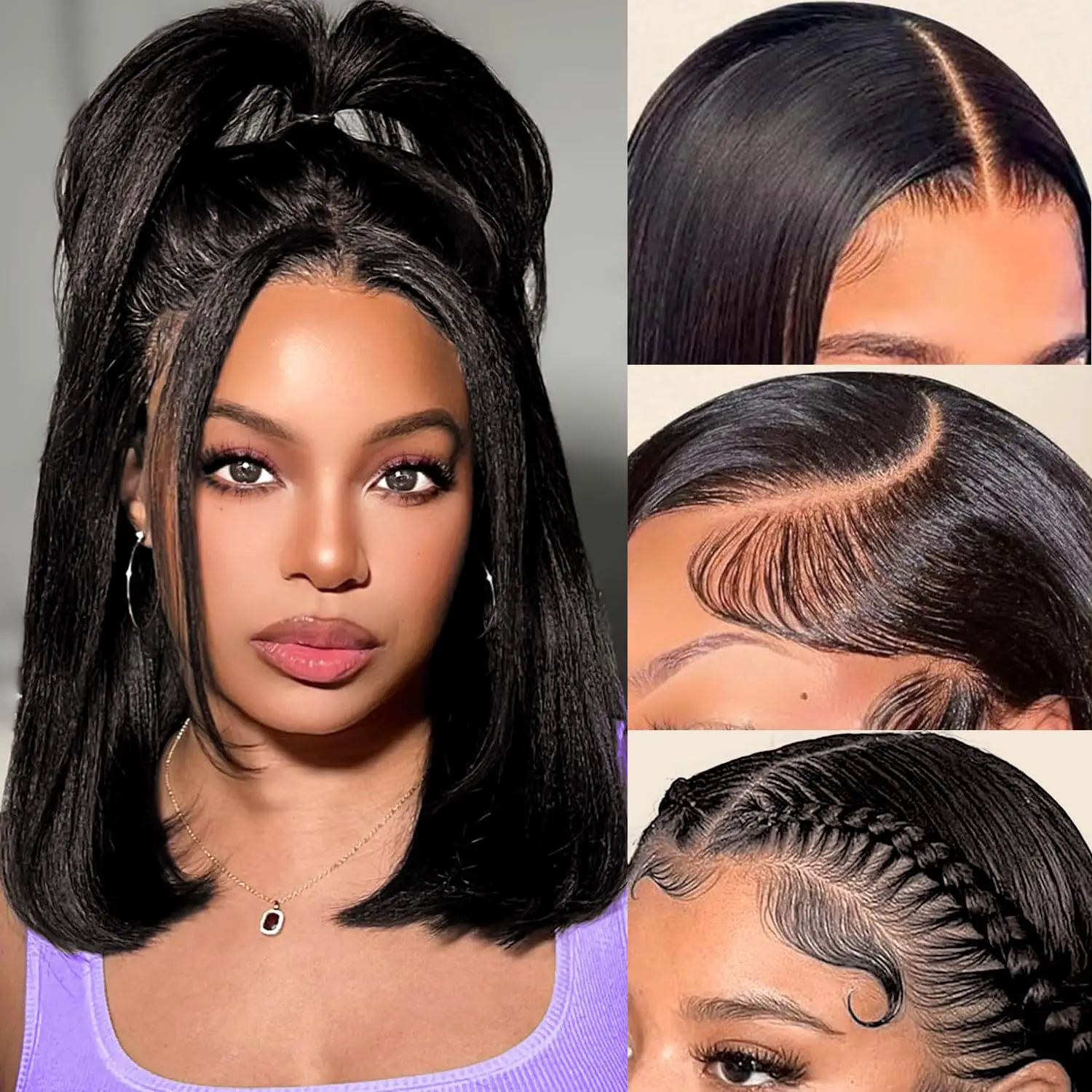 

BOB Lace Frontal Wig Human Hair Straight 13x4 200% HD Transparent Lace Frontal Wigs Bob Hair Lace Front Wig For Wome