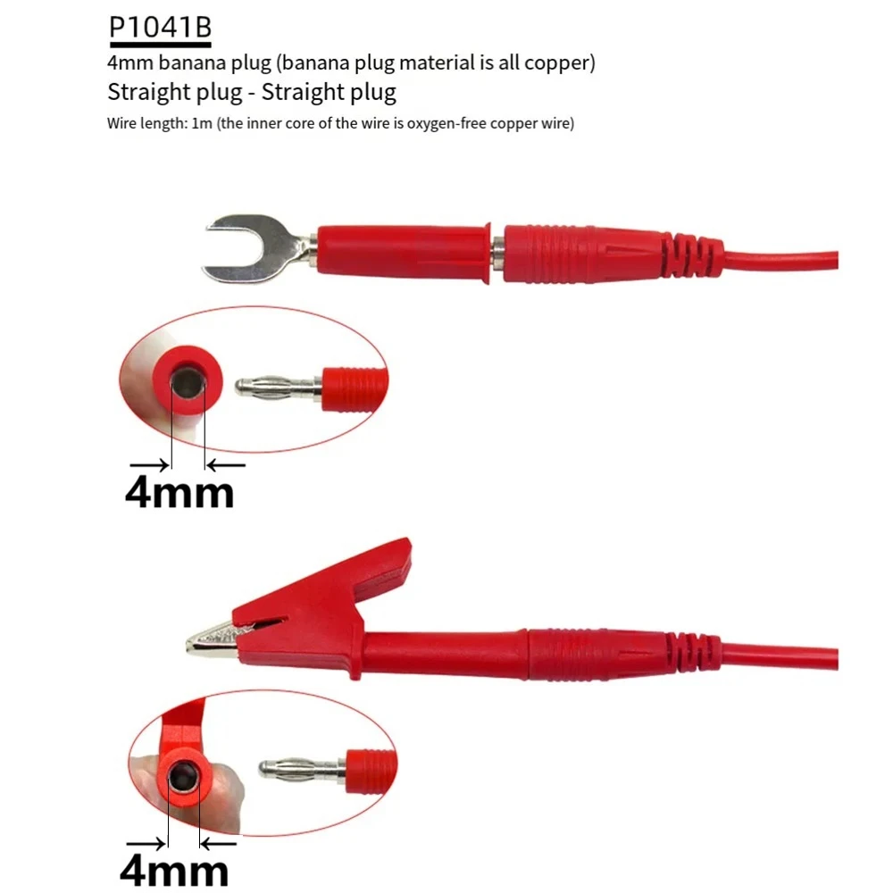 Multimeter-Prüfkabel-Set Digitale Elektrische Prüfspitzen mit Krokodilklemmen Testpinzetten Drahtdurchdringende Rückspitzen – Detail 6