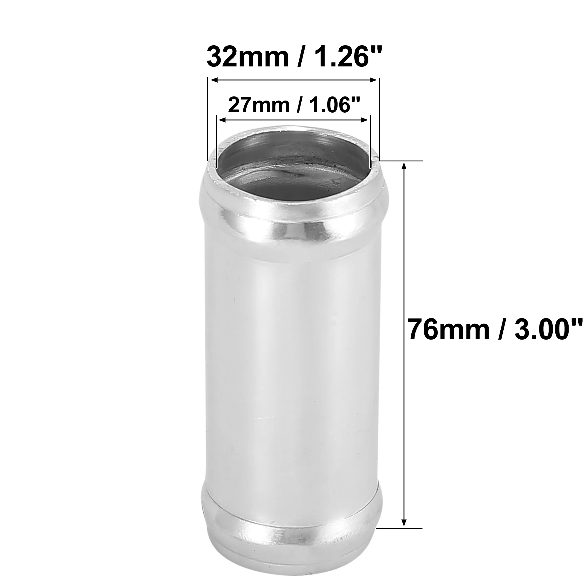 X Autohaux Universal-Schlauchverbindungsrohr-Set aus Aluminiumlegierung mit 2 Klemmen, Außendurchmesser 16–89 mm, Länge 3 Zoll, 76 mm, für Rennwagen-Ladeluftkühler