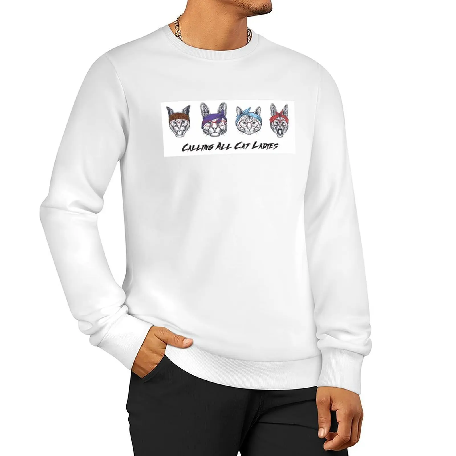 

Calling All Cat Ladies! Sweatshirt clothes for men men's sweat-shirt set anime clothing sweatshirts