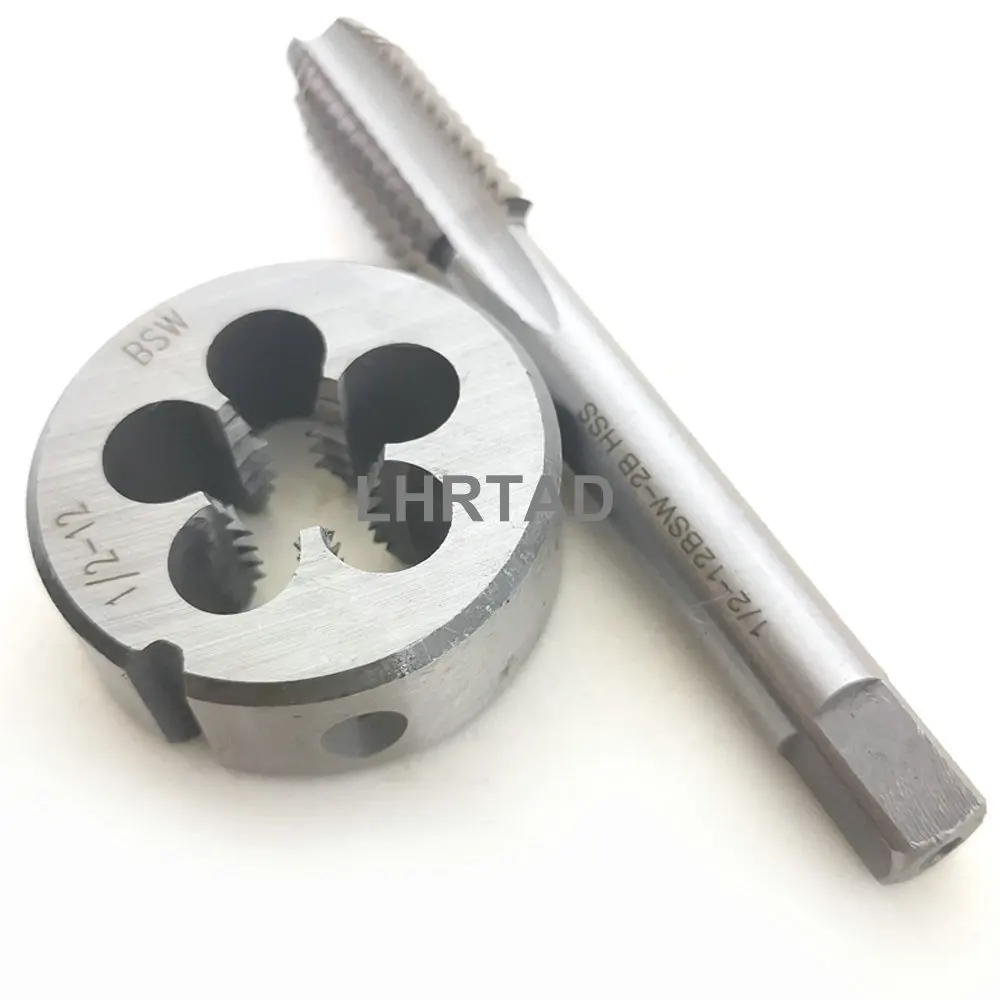 HSS straight flute taps dies set BSW 5/32 1/4-20 1/8 5/16 1/2-12 9/16 3/16 Withworth thread tap and die set 5/8 3/8 3/4-10 7/16