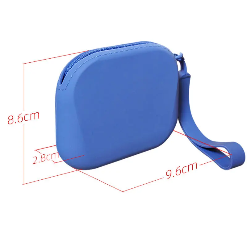 Mini portamonete portatile multiuso in morbido silicone con cerniera con cinturino da polso Borsa portaoggetti impermeabile per rossetto per auricolari regalo
