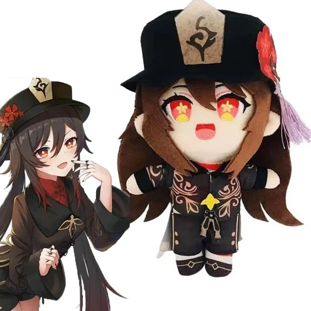 

20cm Plush Toy Hu Tao Stuffed Doll Genshin Impact Game Character Periphery Cospiay As a Gift to Fans Birthday Present Collection