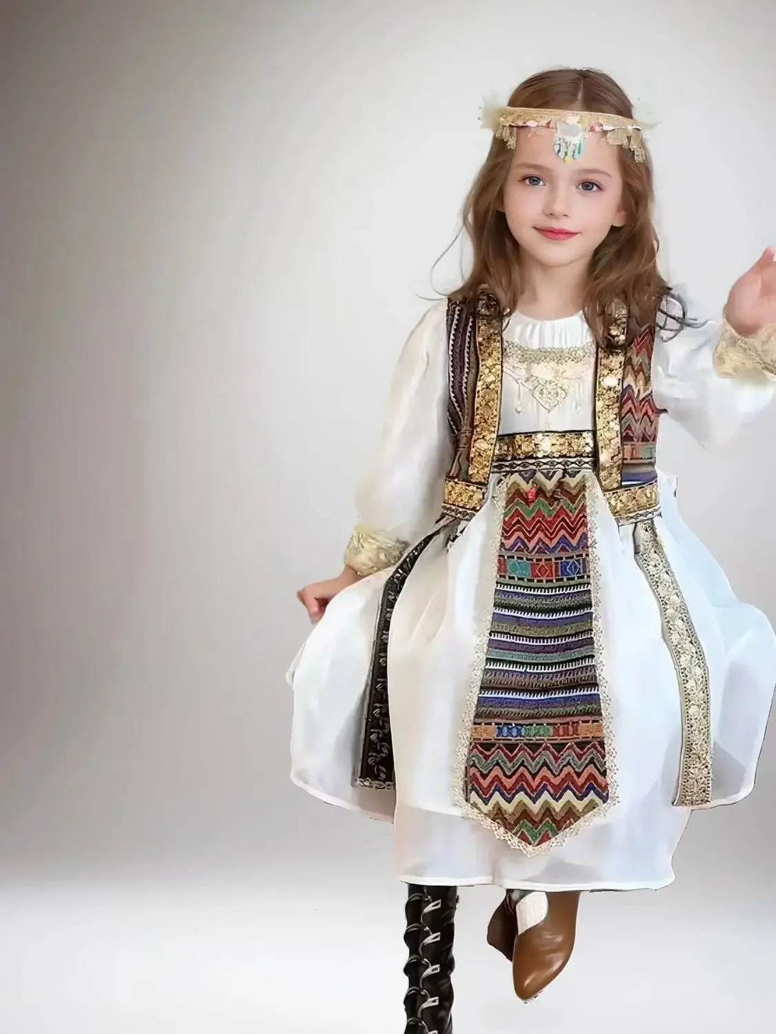 Eid Summer Autumn Toddlers Girls Lace Princess Dresses Korean Style Embroidery Kids Suspenders Dress Children Embroidery Clothes