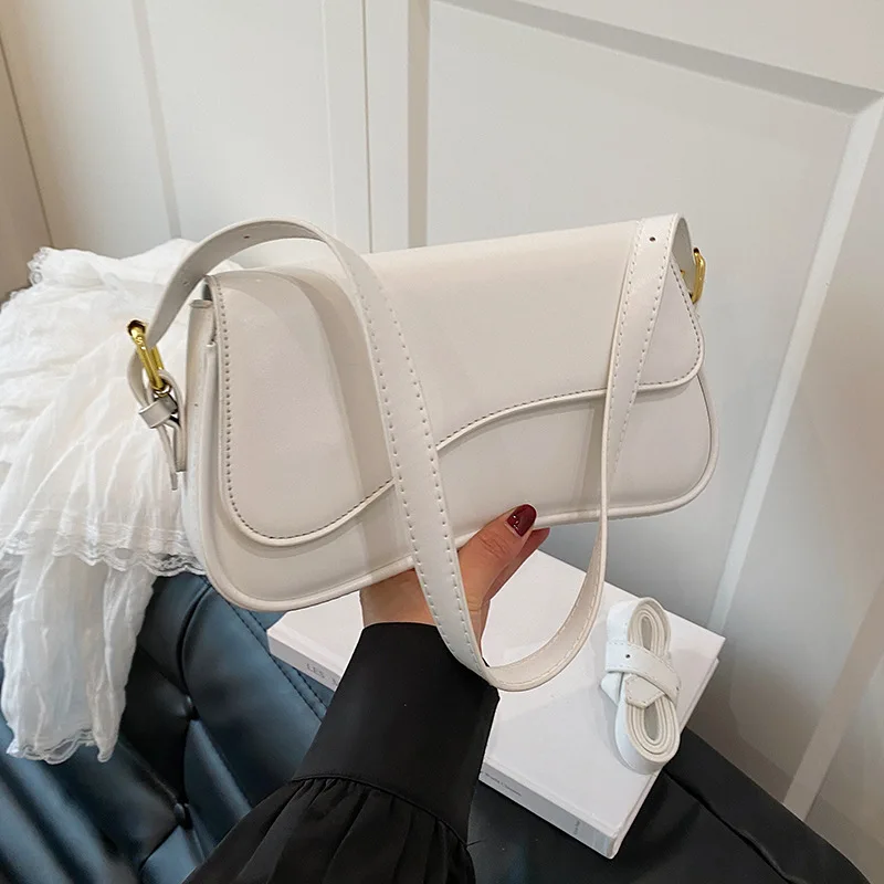 

2025 Wide strap Underarm Bag for Women Minimalist Shoulder Crossbody Purse Fashionable Handbag
