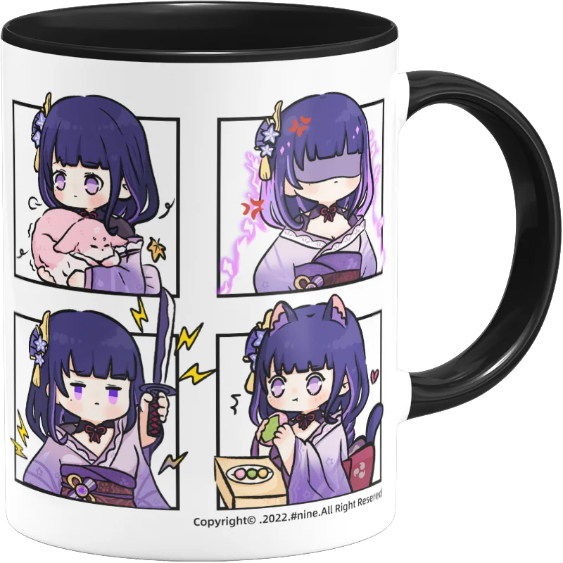 Anime Game Cos Electro God Beelzebul 8x9.5cm Raiden Ei Cute Household Raiden Shogun 350ml Ceramic Mug Gift