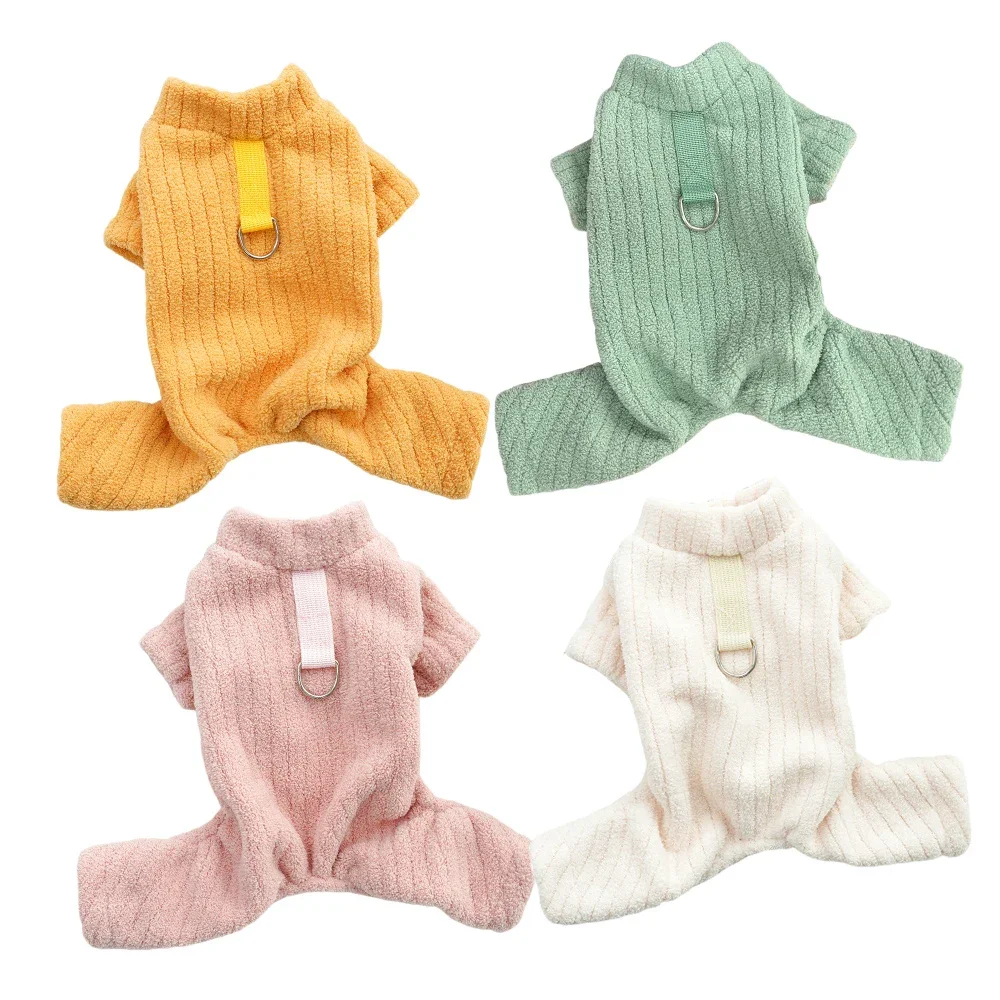 Winter Pet Plush Dog Jumpsuit Warm Dog Overalls Fashion Puppy Pajamas Cute Soft Cat Jumpsuits Pet Outfits Chihuahua Dog Clothes