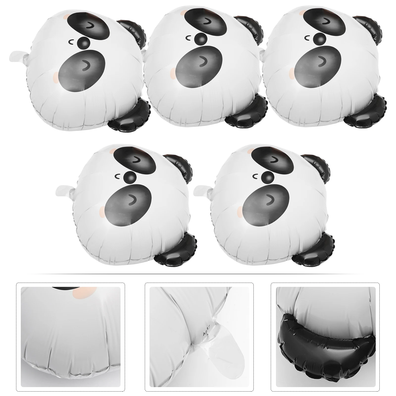 

5 Pcs Panda Balloon Pandas Decoration Party Balloons Table Cartoon Animal Dining