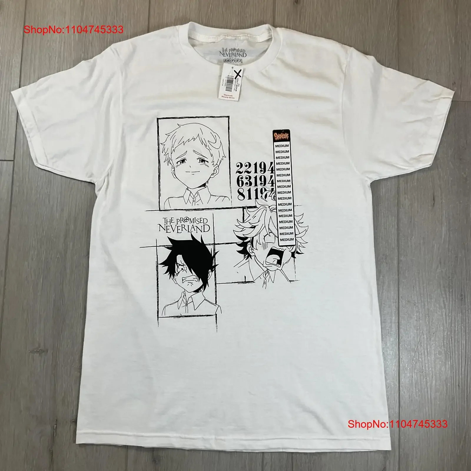 Camiseta The Promised Neverland Norman Ray Ema MEN S MEDIUM Spenser NWT vintage lavada elegante ropa de diseñador ligeramente