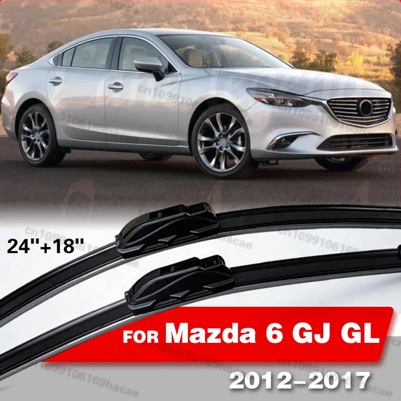 

Для Mazda 6 GJ GL 2012-2017 (2013, 2014, 2015) — автомобильные дворники U-образной формы, бескаркасные, из мягкой резины, HD, 24"+18"