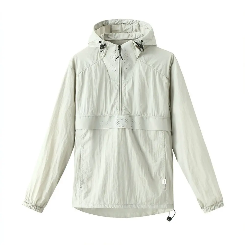Unisex Summer Outdoor Sunscreen Shirt UPF50 Plus Hooded Thin Jacket For Running Cycling Breathable Cooling Workwear Top