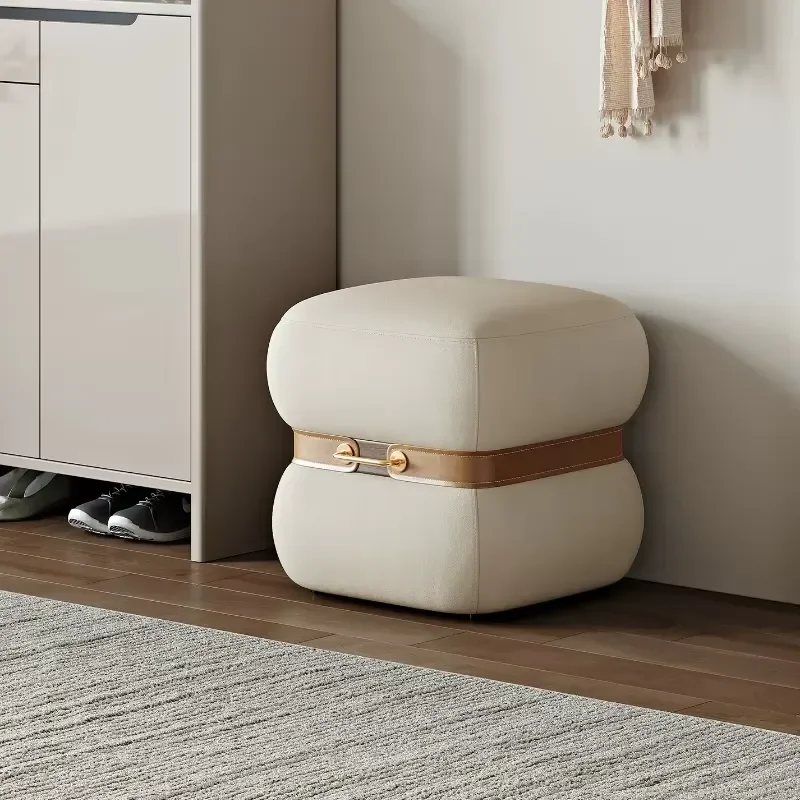Light Luxury Hallway Ottoman Footrest Living Room Sofa Stool High Sense Design Home Dressing Stools Foot Rest Furniture