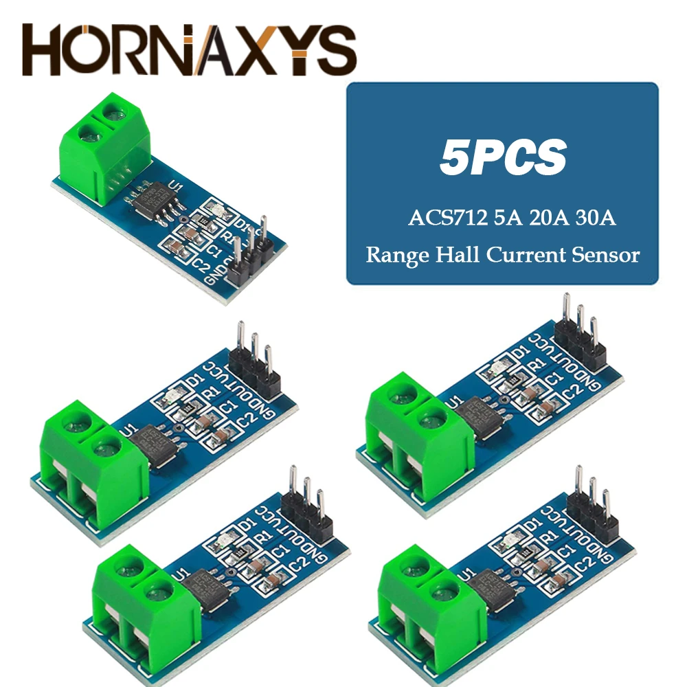 5/10Pcs ACS712 5A 20A 30A Range Hall Current Sensor Module ACS712 Sensors Module For Arduino DIY Electronic Kit