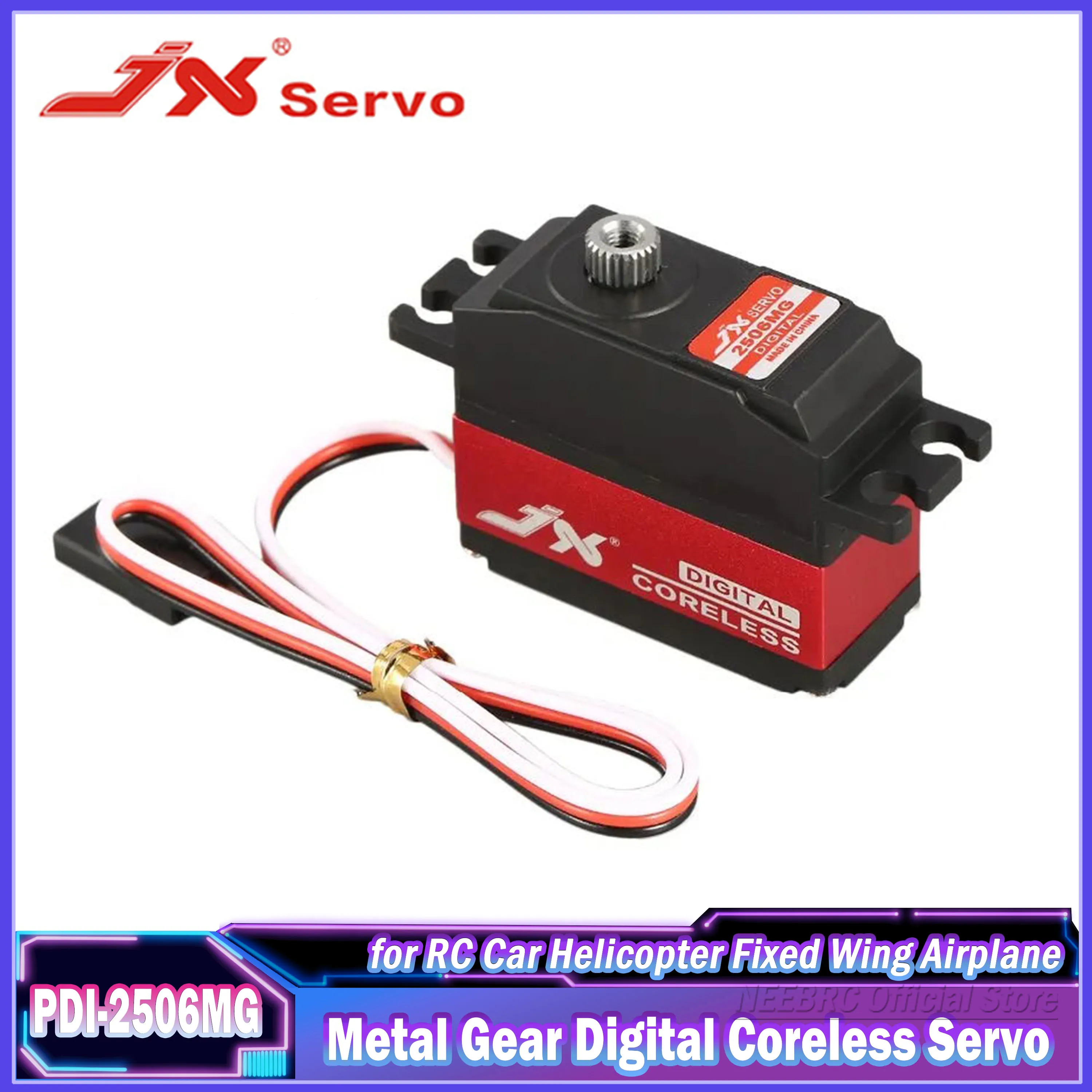 JX Servo PDI-2506MG 25g Metal Gear 6.6kg Digital Coreless Motor for RC Car WLtoys 12428 Airplane 450 500 Helicopter Fixed-wing