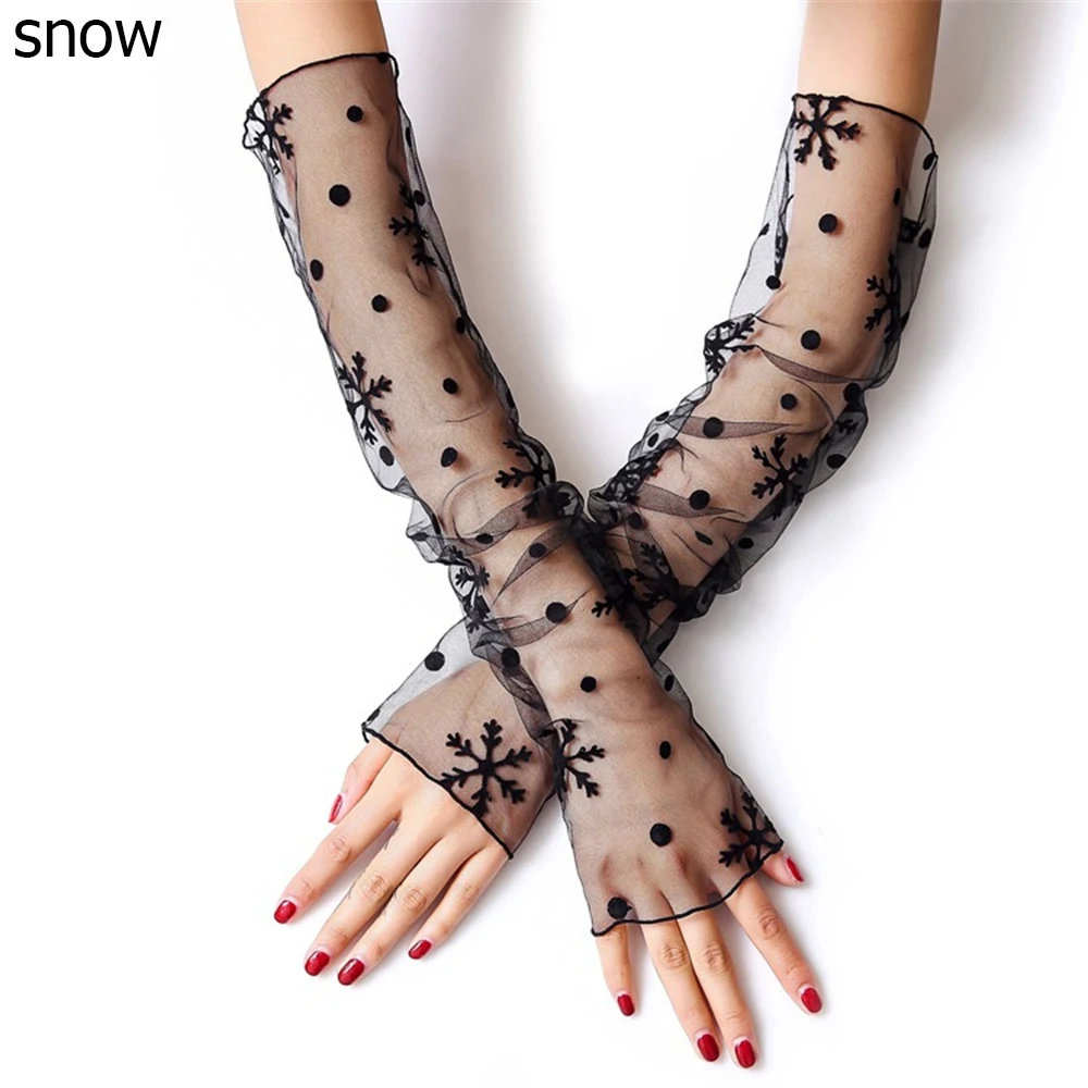 

Women Thin Breathable Arm Warmers Sun Protection Sleeves Mesh Lace Gloves Driving Gloves Sunscreen Long-Sleeved