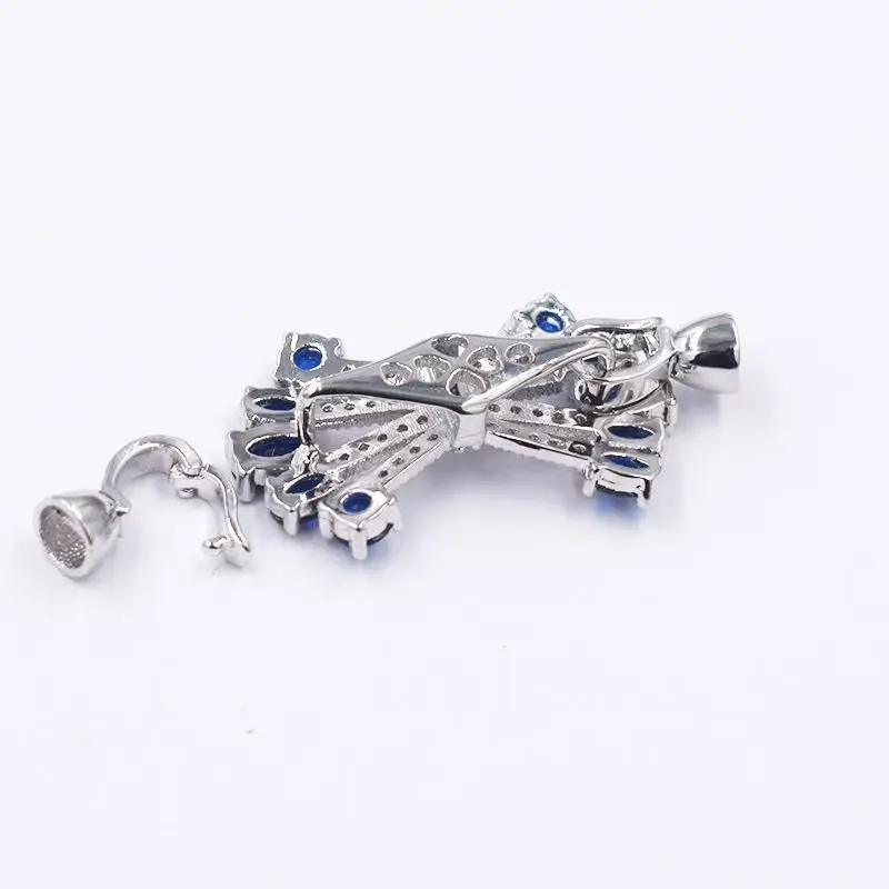 1piece green/blue/red/ zircon Clasp hook Jewelry pendant accessory connector  wholesale  hook FPPJ