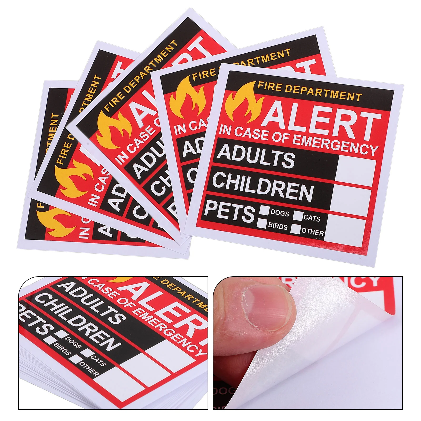 

20 Sheets Fire Rescue Stickers Pets People Finder Home Safety Extinguisher Decal Emergency Accessories