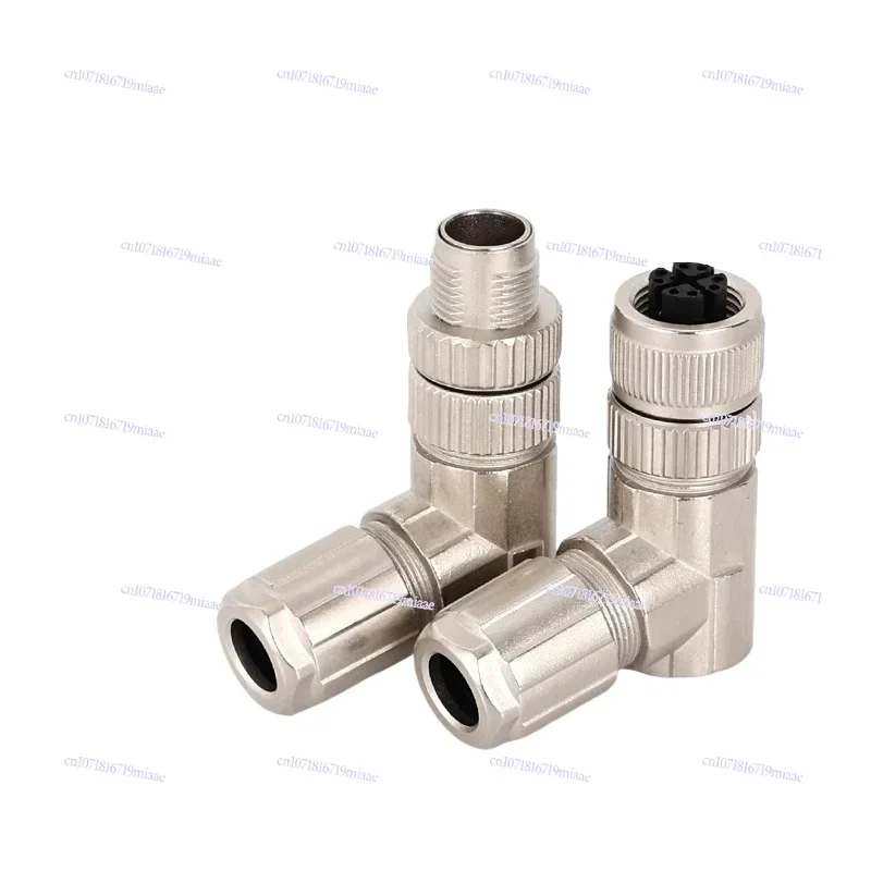 M12 Aviation Plug 8-core X-type Straight Waterproof Metal Assembled M12 Waterproof Connector with Shielding