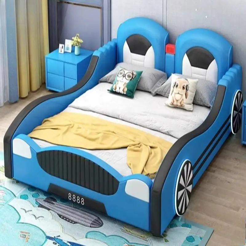 سرير أطفال أبيض بسيط فاخر وآمن وبسيط وسرير أطفال مخصص بتصميم خشبي وحديث مضاء لصب أثاث منزلي للرضع