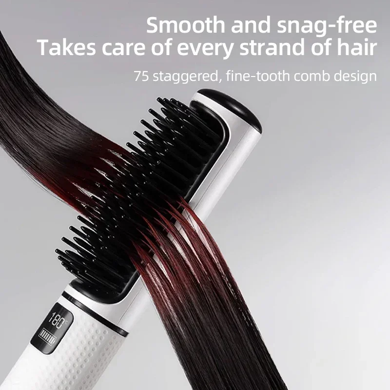 

Multi-function Wireless Hair Straightening Comb Negative Ion Anti Hot Styling Tool Hair Straightening Brush Electric Hot Comb