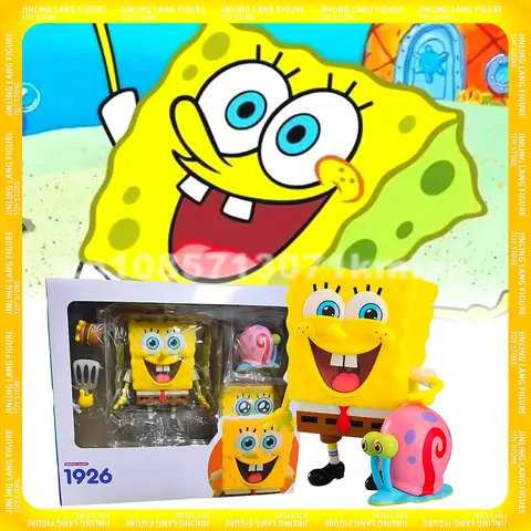 Figura de acción de Bob Esponja Squarepants 1926, muñeco de arcilla movible de 14cm, modelo de colección, regalo de cumpleaños, 1926