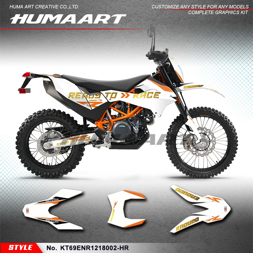 HUMAART Enduro Race Graphics PVC Stickers Kit Déco for KTM 690 SMC-R SMC Enduro R 2012 2013 2014 2015 2016 2017 2018, White