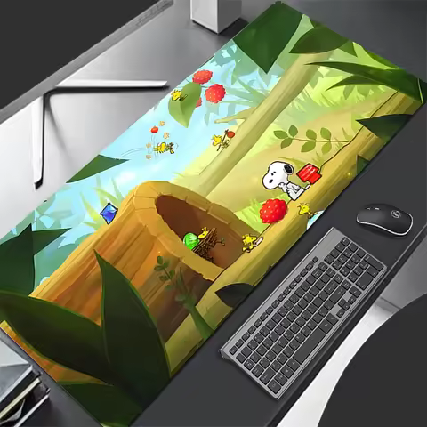 Cartoon Snoopy New Leather Mouse Pad Larger Computer Keyboard Pads Desk Mat Gaming Accessories Home Mousepad Non-slip Tablecloth