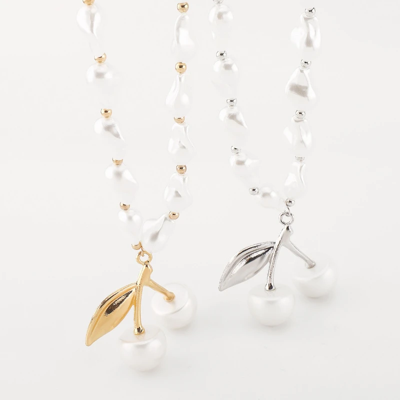 Barock Unregelmäßige Perle Kirsche Anhänger Legierung Imitation Perlen Frauen Licht Luxus Temperament High-end-Halsketten Charme Schmuck – Detail 6