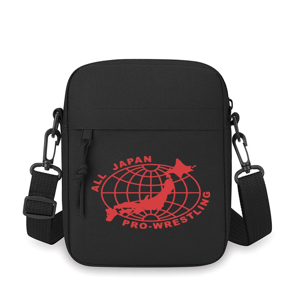 

Japan globe red wrestling pro-wrestling logo Men Crossbody Bag Single Shoulder Women Cartoon Anime Film Printing Design Unisex